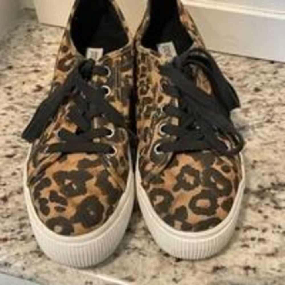 Steve Madden Women's Emmi Leopard Platform Lace Up Shoes/Sneakers 7.5 EUC